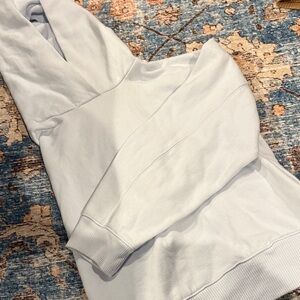 White/Very Light Blue Hoodie Sweatshirt